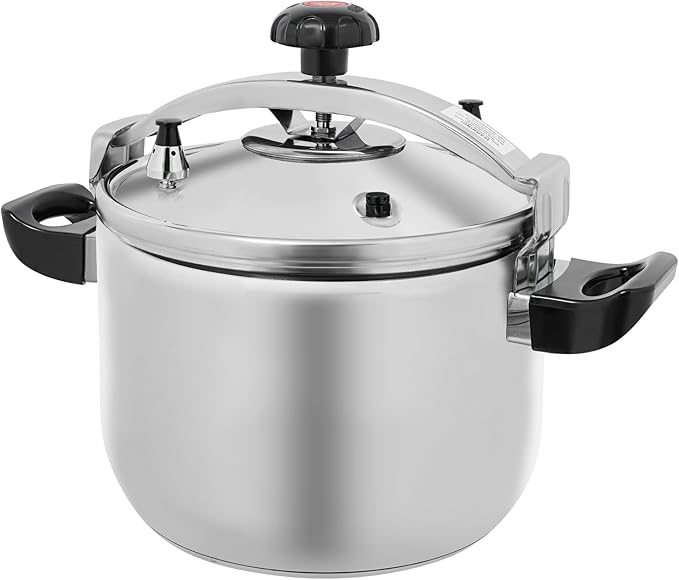 26L/27.47 Qt Pressure Cooker,60Kpa High Pressure Stovetop Cooker with 3-Layer Composite Bottom, 201 Stainless Steel Pressure Canner with Double Valves for Commercial & Home Use