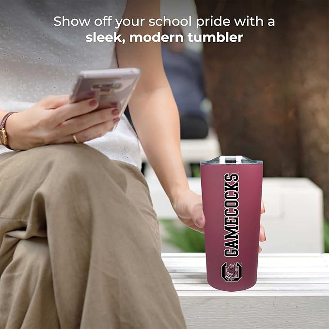 Campus Colors NCAA Stainless Steel Tumbler perfect for Gameday - 18 oz - Double Walled - Keeps Drinks Perfectly Insulated (South Carolina Gamecocks - Maroon)