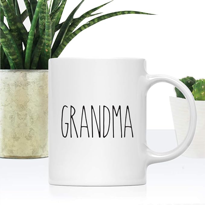 Andaz Press Simple Rustic Farmhouse Kitchen Decor 11oz. Ceramic Coffee Tea Mug Gift, Grandma, 1-Pack, Mother's Day Birthday Christmas Gift Ideas for Family, Friends