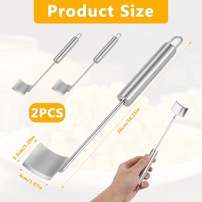 2PCS Corn Cob Stripper Tool - Long Handle Stainless Steel Corn Peeler for Corn on the Cob, Quick & Easy-to-Use Corn Cutter, Ideal for Kitchen Salads Tacos, 9.8×1.57×1.06in