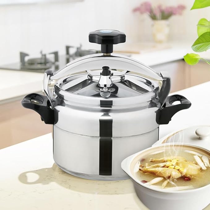 Luxshiny Stainless Steel Pressure Cooker, Gas Stove Top Pressure Canner 7L Safety Aluminum Canning Pot Household Cooker Pot Induction Cookware Pot Silver