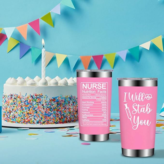 Nurse Gifts for Women - Nurses Week Gift - Nurse Graduation Appreciation Christmas Gifts for Nurses, Practitioner - 20oz I Will Stab You Tumbler Cup