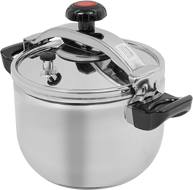 11.6Qt Stainless Steel Pressure Cooker, Commercial Olla de Presion, 60Kpa Pressure Stewing Pot Large Pressure Canners with Safety Lock, Induction Compatible