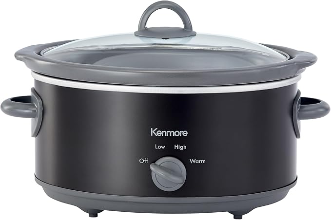 Kenmore 5 Quart Slow Cooker - Crock pot with Programmable Settings,Digital Controls, Large Capacity for Family Meals, Dishwasher-Safe Stoneware, Warm Rice & Sous Vide Stew