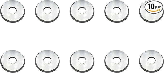 LU&MN Carbide Paint Scraper Blades,Round Blades,ΦDia-17mm, Thick-1.5mm, Hole dia-5.5mm, Bevel-25°，Ultra Sharp & Wear Resistant for Removing Paint, Glue, Grout, Pack of 10PCS