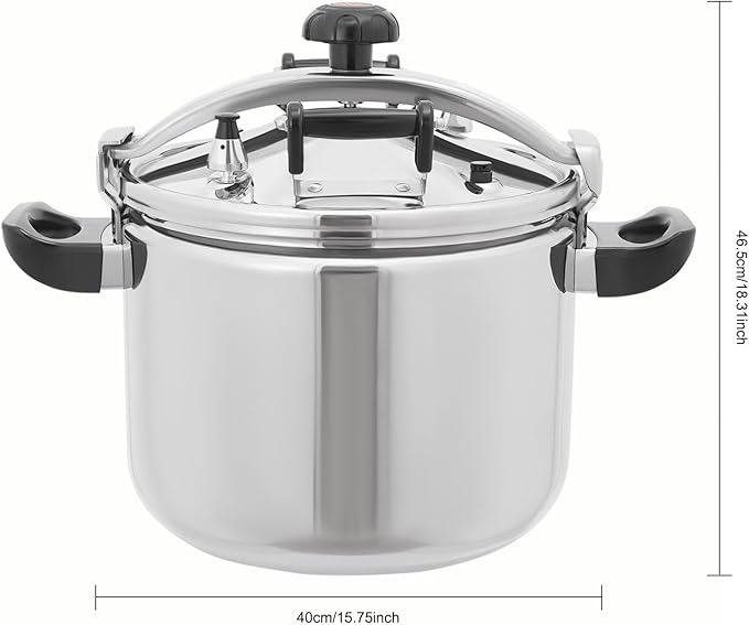 Pressure Cooker, 60Kpa Gas Stove Top Pressure Canner, High-Pressure Pressure Stewing Canner, Cooker Pot for All Stoves (Silver) (40L)