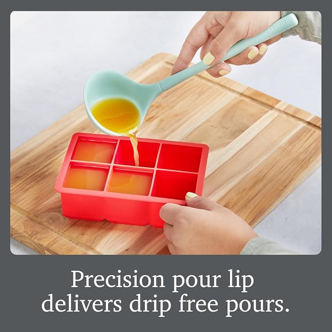 Tovolo Flex Core Small Silicone Ladle Aqua Seafoam Green Heat Safe Silicone Soup Ladle BPA Free, Dishwasher Safe Small Kitchen Ladle with Precision Pour Lip for Serving Sauces Soups Gravies