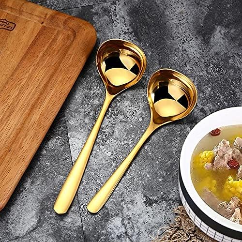 2-Pack Gold Soup Ladle 304 Stainless Steel Spoon Kitchen Serving Sauce Server