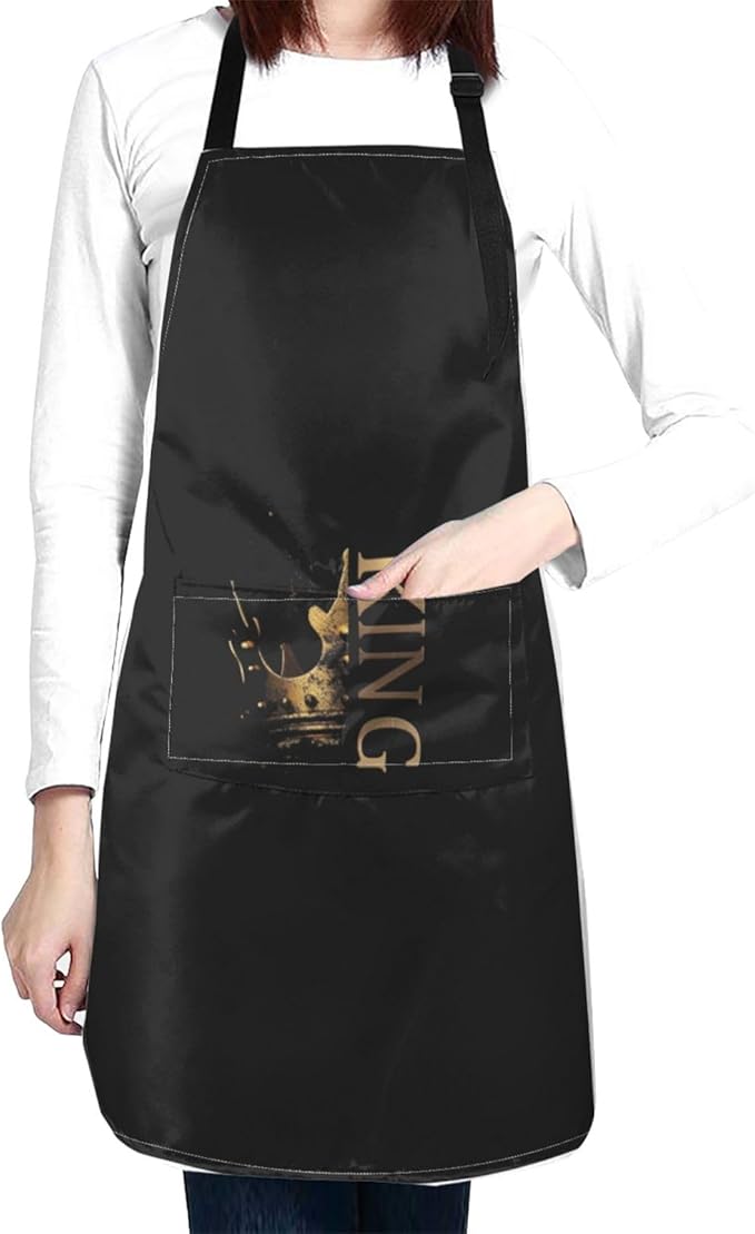 King Aprons Mens Aprons with Pockets and Adjustable Cool Apron for Gardening Cooking Kitchen