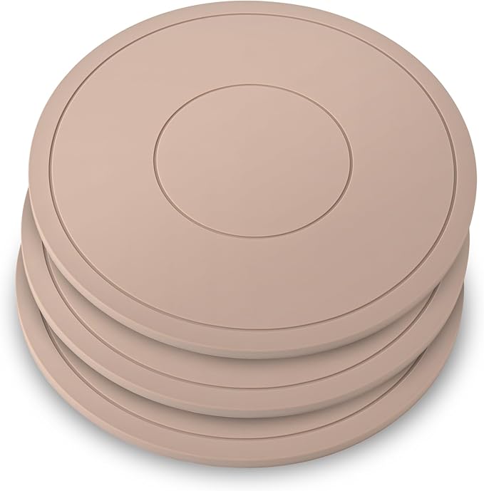 Silicone Trivets for Hot Pots and Pans, Pot Holders Hot Pads Non-Slip & Heat Resistant Silicone Mats for Kitchen Counter, Soft Durable Drying Mat 3 Pack (Brown)