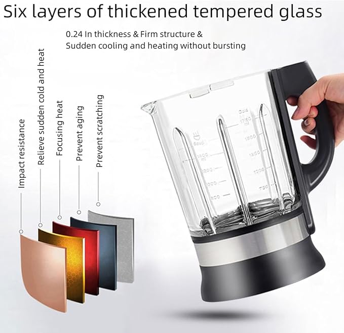 All-in-One Blender for Kitchen & Food Processor Combo for Smoothies Shakers,Hot Soup Maker with 9 One Touch Programs,12H Preset,Self-Cleaning, for Grinding,Chopping,Mixing, | 1200 Watt | 60oz |