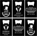 6PCSPersonalized Bottle Openers Credit Card Size, Groomsmen Best Man Gifts for Wedding Bachelor Party, Stainless Steel Beer Bottle Opener
