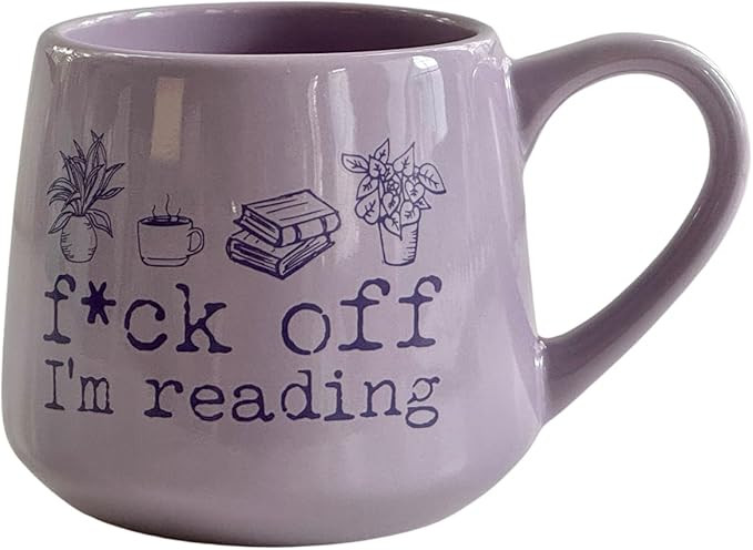 Moonlight Makers F Off I'm Reading Ceramic 16oz Coffee Mug, Coffee Lovers Gift Ideas, Funny Novelty Coffee Cups, Cute Pastel Mugs for Women, Tea Mug