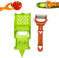3-in-1 Vegetable Slicer & Peeler Set with Grater Plate - Multifunctional Kitchen Cutter for Potato, Carrot, Cheese with Container, Easy to Clean, 8.35 x 3.07 Inches