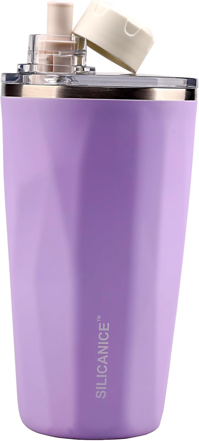 20oz Stainless Steel Vacuum Double Insulated Tumblers with Lid and Straw,Dishwasher safe Travel Coffee Tumbler,Iced Water,Smoothie,lilac,Leak Proof Themal Cup Durable
