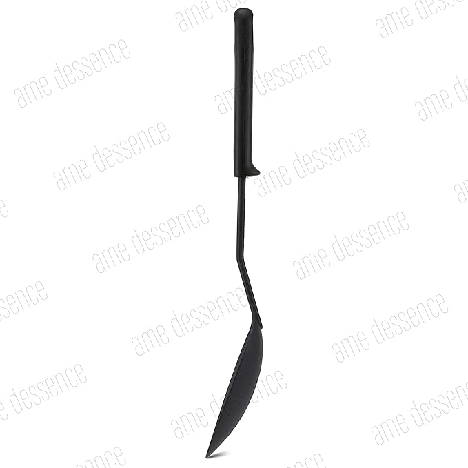 AME D'ESSENCE Solid Cooking Spoon 11 1/2 inch Black Nylon 410ºF Heat Resistant Serving Spoon with Ergonomic Handle Kitchen Gadgets for Cooking
