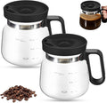 16 Oz Coffee Pot Mug,Mini Coffee Pot Cup,with Spill Proof Lid Heatproof Glass Mug Large Capacity ideal Gift for Coffee Lovers (2Pcs)