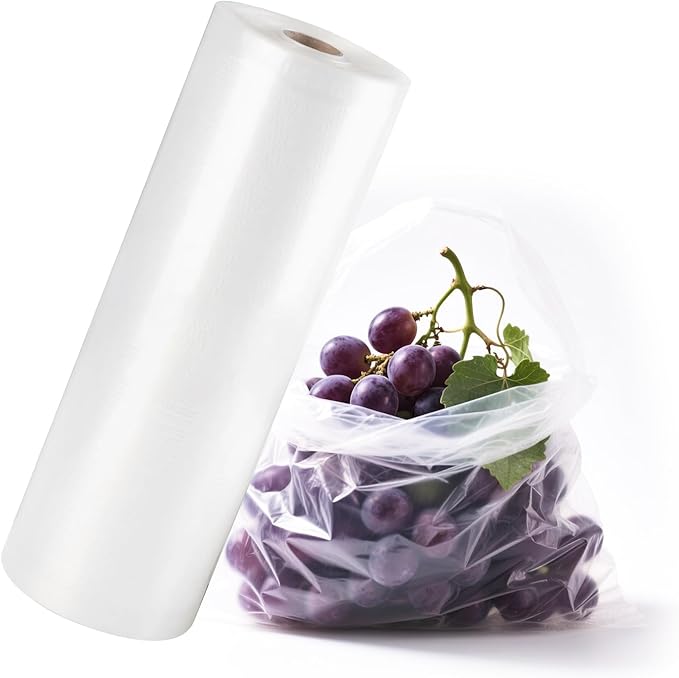 Food Storage Plastic Bag Rolls, 2 Rolls 12x16 Clear Plastic Produce Bags Roll for Food Storage, Bread, Vegetables, Fruit, Trash Bags plastic, 350 Bags/Roll