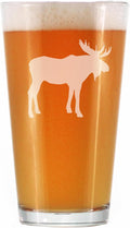 Moose - 16 oz Pint Glass for Beer - Cabin Themed Gifts or Rustic Decor for Men and Women - Fun Drinking or Party Glasses