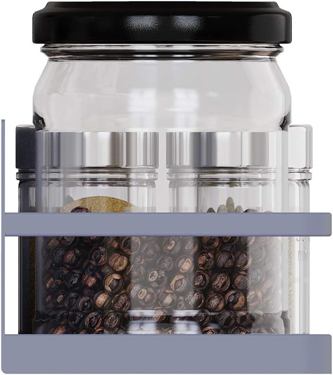 Magnetic Spice Rack Organizer Single Tier Refrigerator Spice Storage Shelf, Easy to Install The Side of The Refrigerator Can Hold spices (Gray 1)
