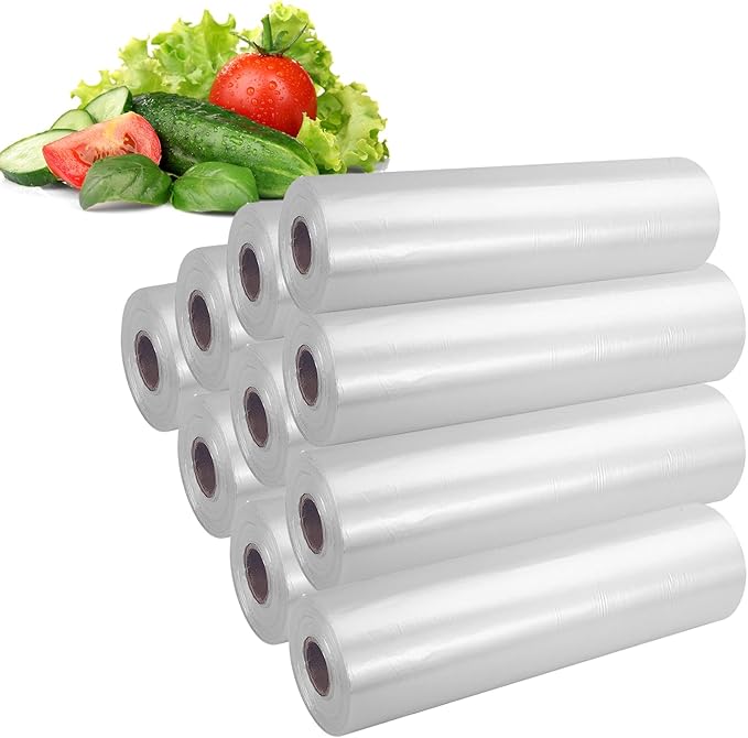 Food Storage Bags, 14" X 20" Clear Plastic Bag, Plastic Produce Bag for Food, Fruit, Vegetable, Refrigerator Storage, Kitchen,350 Bags/Roll (10 Rolls)