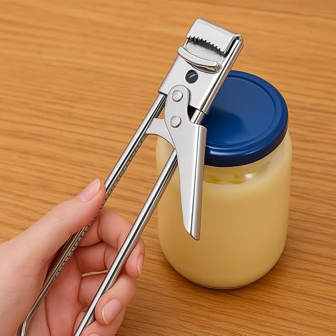 Adjustable Stainless Steel Jar Opener for Weak Hands, Easy Grip Lid Gripper and Bottle Can Opener, Multifunctional Manual Tool for Seniors Kitchen Use (2pcs)