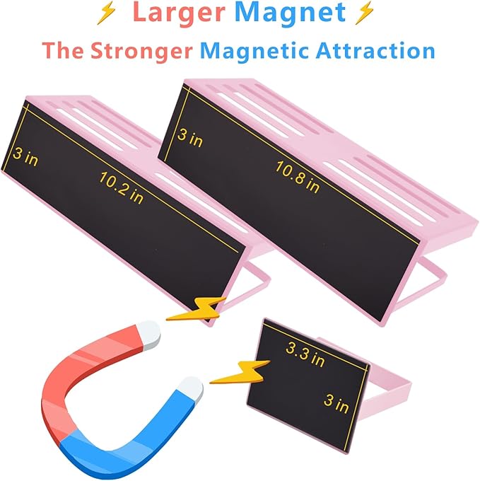 Magnetic Spice Rack For Refrigerator Magnetic Fridge Shelf For Kitchen Spice Organizer Magnetic Shelf For Fridge Space Saving Pink 4 Pack