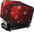 Toaster Cover 4 Slice Red Christmas Snowflake Xmas Glitter Kitchen Small Appliance Covers with Pockets Dust and Fingerprint Protection