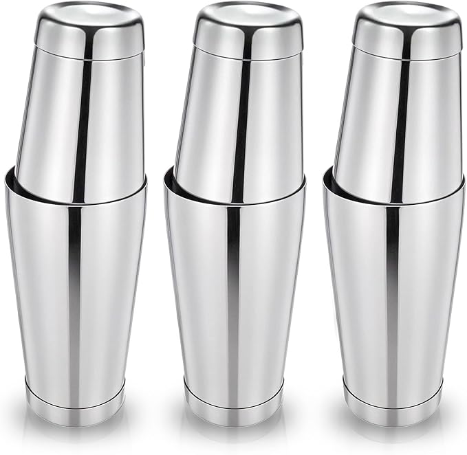 Giantree 6 Pcs Cocktail Shakers, Professional Boston Bar Shaker Set, Stainless Steel Cocktail Shaker Set for Bartenders, Essential Bar Tools Shakers Bartending, 20 Oz, 24 oz