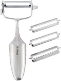Global 3-Way Peeler with Interchangable Blades, Lightweight Japanese Stainless Steel, Razor-Sharp Edge, Made in Japan