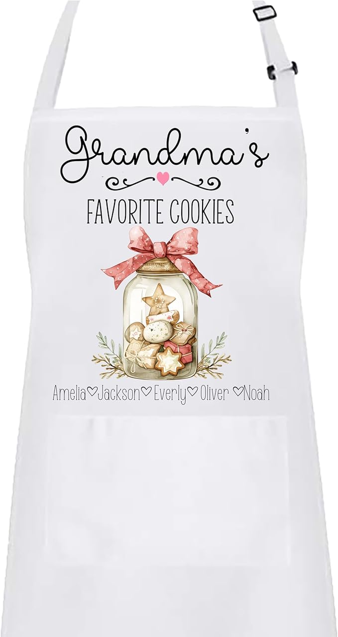 Personalized Mommy and Me Apron Set – Custom “Favorite Cookies Jar” Matching Aprons – Baking Gift