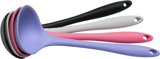 Chef Craft Premium Silicone Cooking Ladle, 11.25 inch, Black