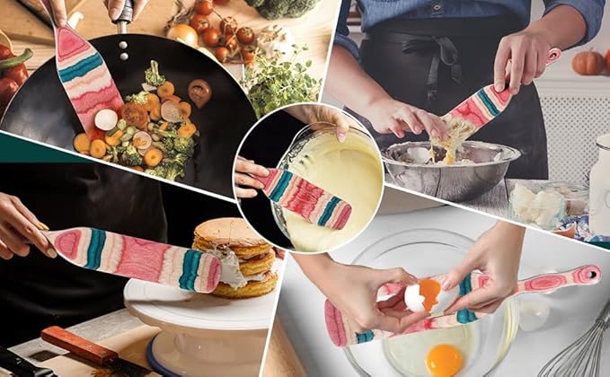 A5-3 Spurtle Set, Wooden Utensils for Cooking, Kitchen Utensils Set, Pakkawood Kitchen Cooking Utensils Set, Apartment Essentials Wood Serving Spatula spoon, Home & kitchen Gift