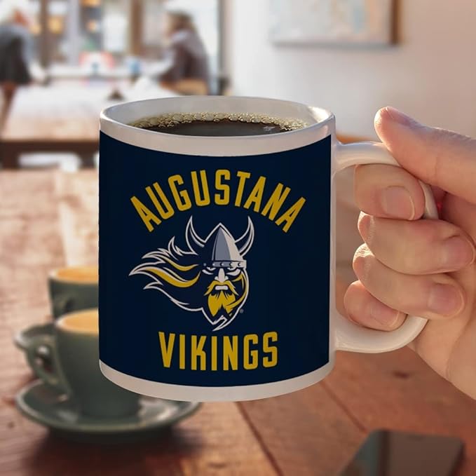 Augustana University Vikings Logo Ceramic Coffee Mug, Novelty Gift Mugs for Coffee, Tea and Hot Drinks, 11oz, White