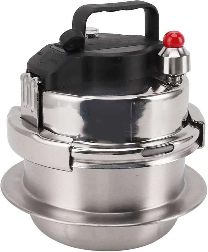 304 Stainless Steel Pressure Cooker, & Reliable, Multifunctional Design, High Pressure Stew, Quick Cooking, Gas & Induction Compatible (1.6L)