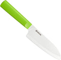 Kyocera INNOVATIONwhite 5.5" Ceramic Santoku Knife - White Z212 Blade with Non-Slip Green Handle