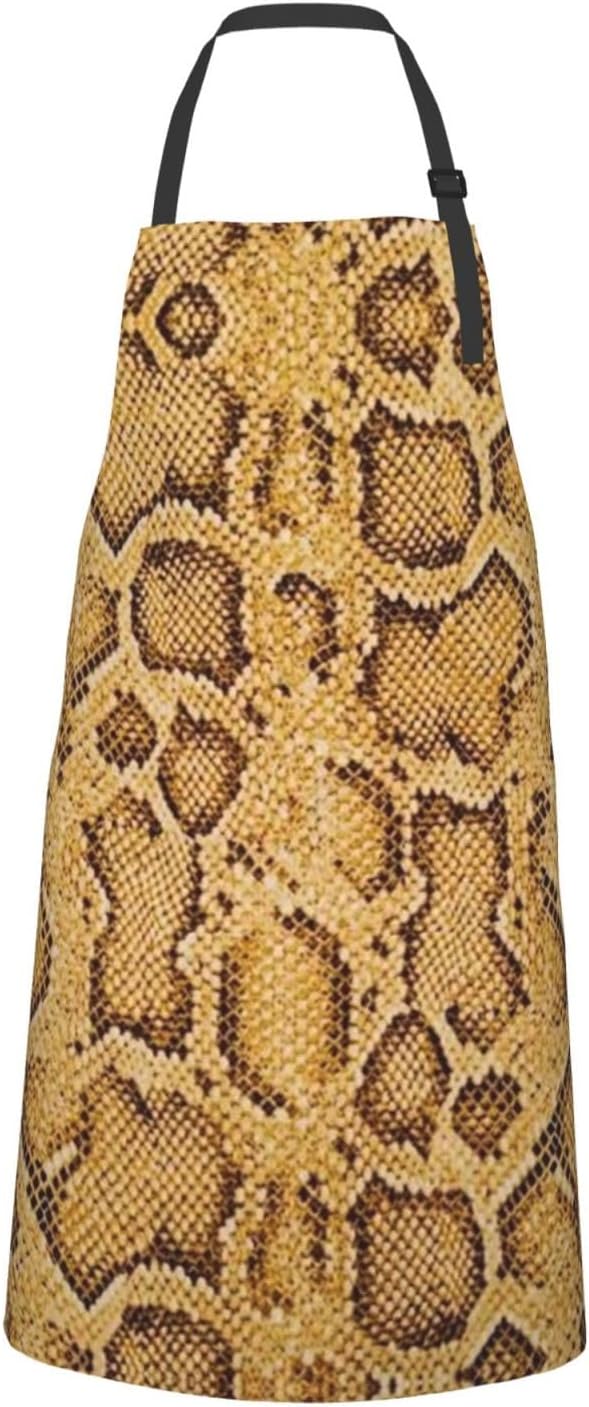 Snakeskin Aprons Cool Aprons with Pockets and Adjustable Mens Apron for Gardening Cooking Kitchen