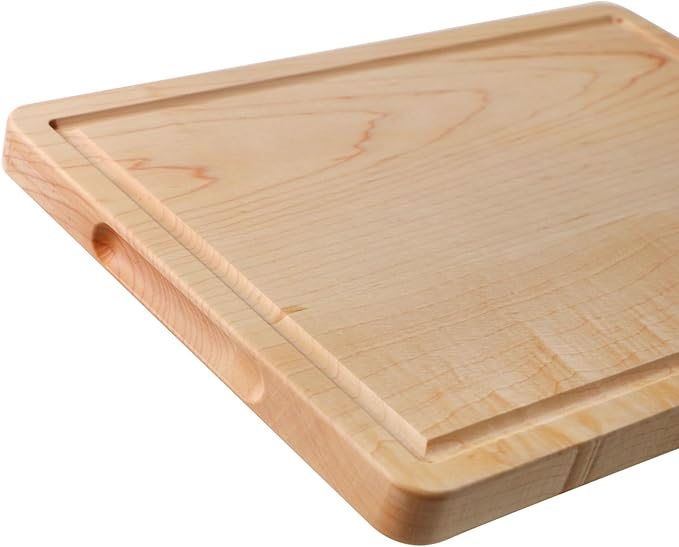 Muso Wood Maple Cutting Board Reversible Wood Cutting Board for Kitchen Wooden Cutting Board with Juice Groove for Cutting and Charcuterie (13x9x0.8”)