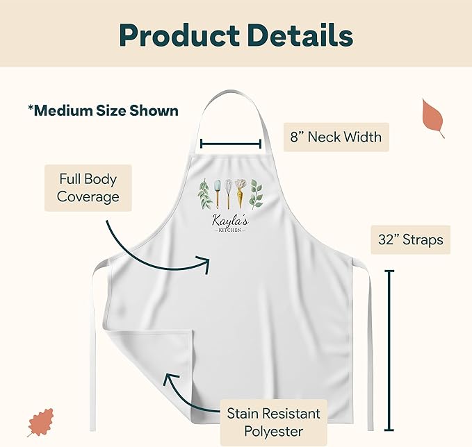 Winslow & Brody Personalized Aprons for Cooking - Custom Gift for Loved Ones - Cute Kitchen Apron for Women - Multiple Colors