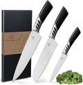 CHUSHIJI 3PCS kitchen knives set,kitchen knives,high carbon Stainless Steel Knife Set,8 Inch Chef Knife set,7 Inch Santoku Knife,5 Inch Utility Knife for BBQ or gifts