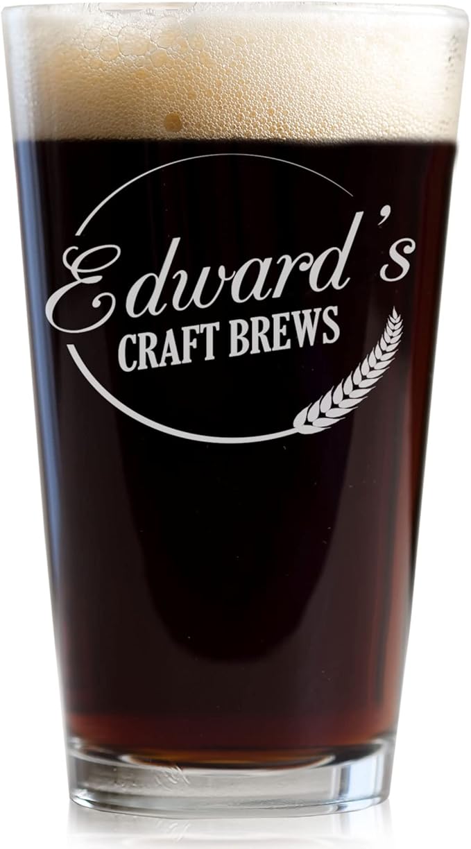 Lifetime Creations Personalized Craft Beer Pint Glass: Engraved Craft Brew Glassware, Personalized Home Brew Glass, Custom Beer Glass, Home Brewer Gift, Made in USA