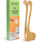 Bamboo Nessie Toast Tongs – 10” Toaster Tongs for Bread & Bagels, Heat-Resistant Bamboo Kitchen Tongs with Anti-Slip Grip, Cute Loch Ness Monster Design for Cooking & Serving