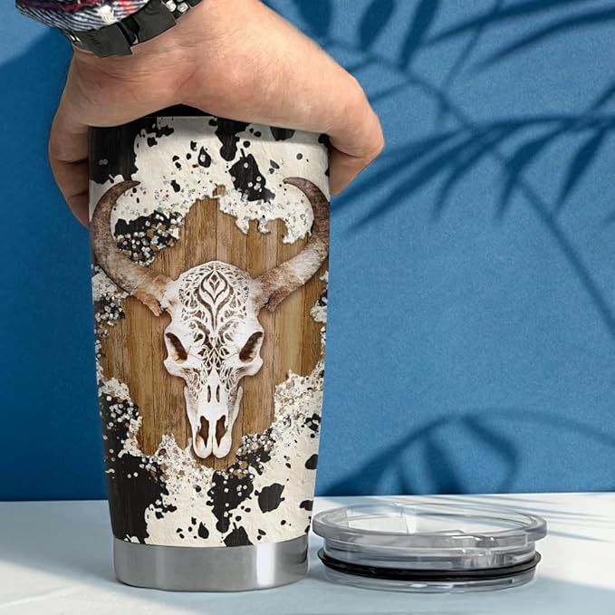 Cow Tumbler 20oz Stainless Steel Insulated Coffee Travel Mug Cup for Women Cowgirl Cows Gifts for Birthday Christmas Mothers Day