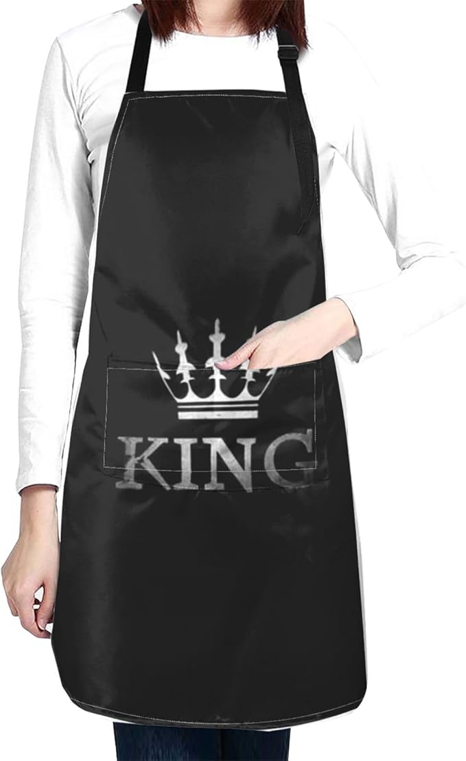 King Aprons Mens Aprons with Pockets and Adjustable Cool Apron for Gardening Cooking Kitchen