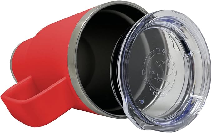 LaserGram 20oz Vacuum Insulated Travel Mug with Handle, Sushi, Personalized Engraving Included (Red)