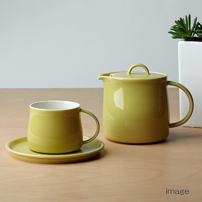 Fourlife 620 Lmc Lemoncello D'Anjou Teapot, Pottery, 19.1 fl oz (591 ml), 3 Cups, Includes Tea Strainer, Microwave and Dishwasher Safe, Yellow, Yellow