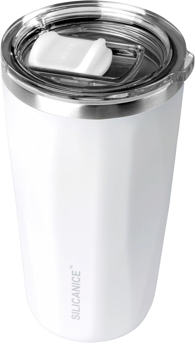 20oz Soft Touch Diamond Tumbler - Double Wall Stainless Steel Vacuum Insulated Coffee Cup With Detachable Slider Lid | BPA Free, Dishwasher Safe, Thoughtful Gift for Her - Snow White
