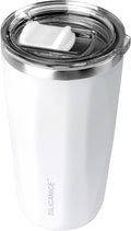 20oz Soft Touch Diamond Tumbler - Double Wall Stainless Steel Vacuum Insulated Coffee Cup With Detachable Slider Lid | BPA Free, Dishwasher Safe, Thoughtful Gift for Her - Snow White