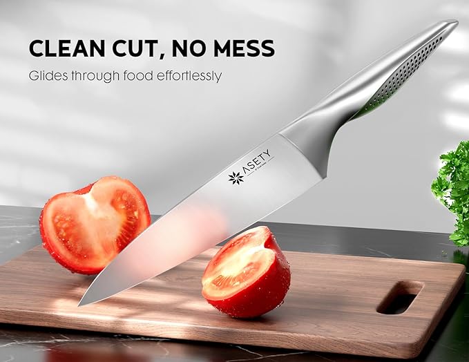 Knife Set - Ultra Sharp Knives Set for Kitchen with block, 15 PCS Stainless Steel Knife Set with Built-in Sharpener, Ergonomic Non-Slip Handle, Christmas Elegant Box for Men Women, Steel Gary