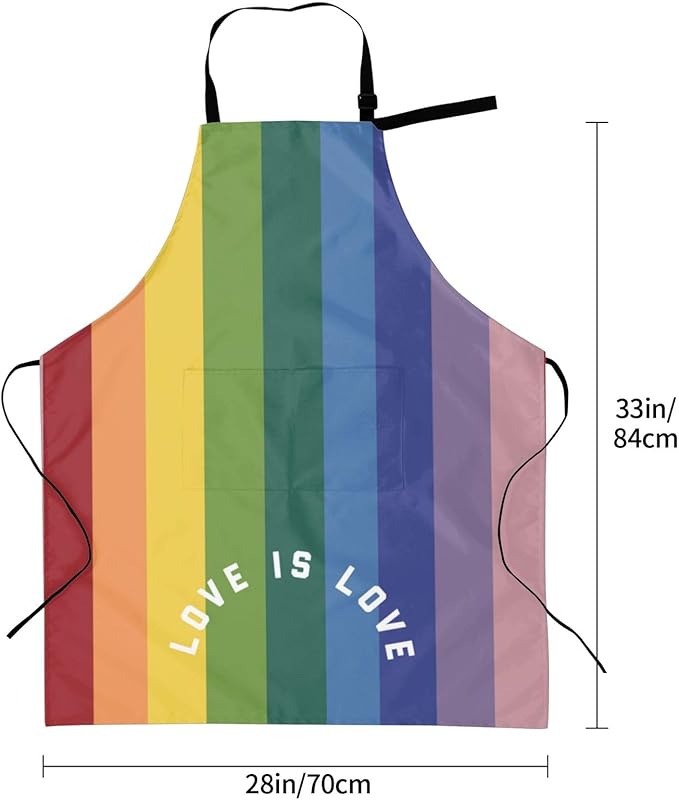 LGBT Aprons Gay Aprons with Pockets and Adjustable Rainbow Apron for Gardening Cooking Kitchen